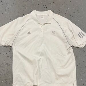 Adidas White Polo with Gray Details